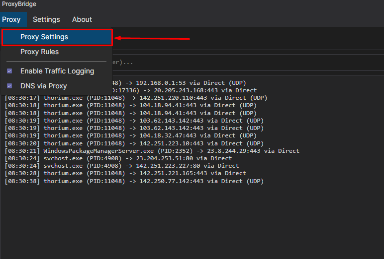 image10 Open ProxyBridge Connection Settings