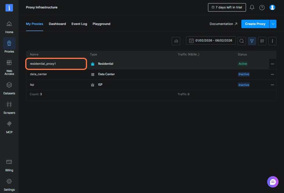 image11 Select your residential proxy zone and open the Overview tab.