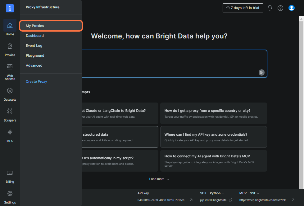 image6 Locate Your Bright Data Proxy Credentials