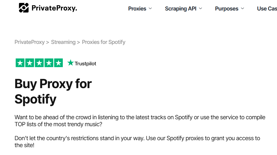 Buy Proxy for Spotify Buy Proxy for Spotify