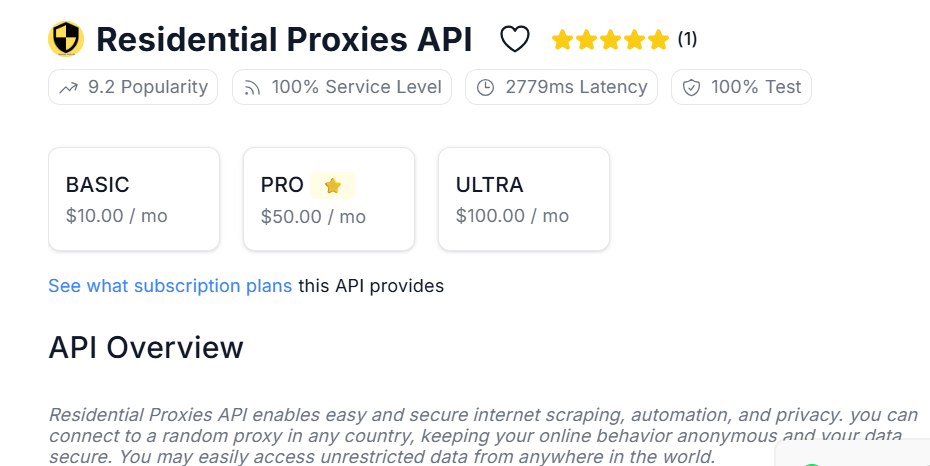 Residential Proxies API