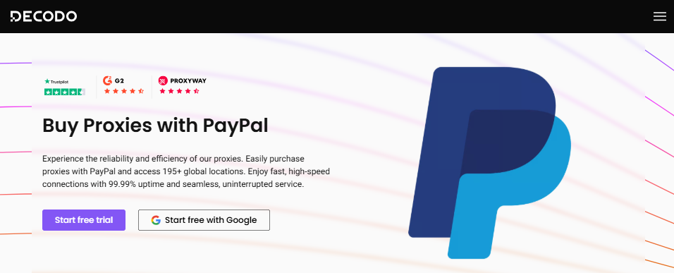 Residential Proxy with PayPal Payment Decodo Residential Proxy with PayPal Payment Decodo