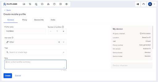 Name the profile after its intended platform or account 