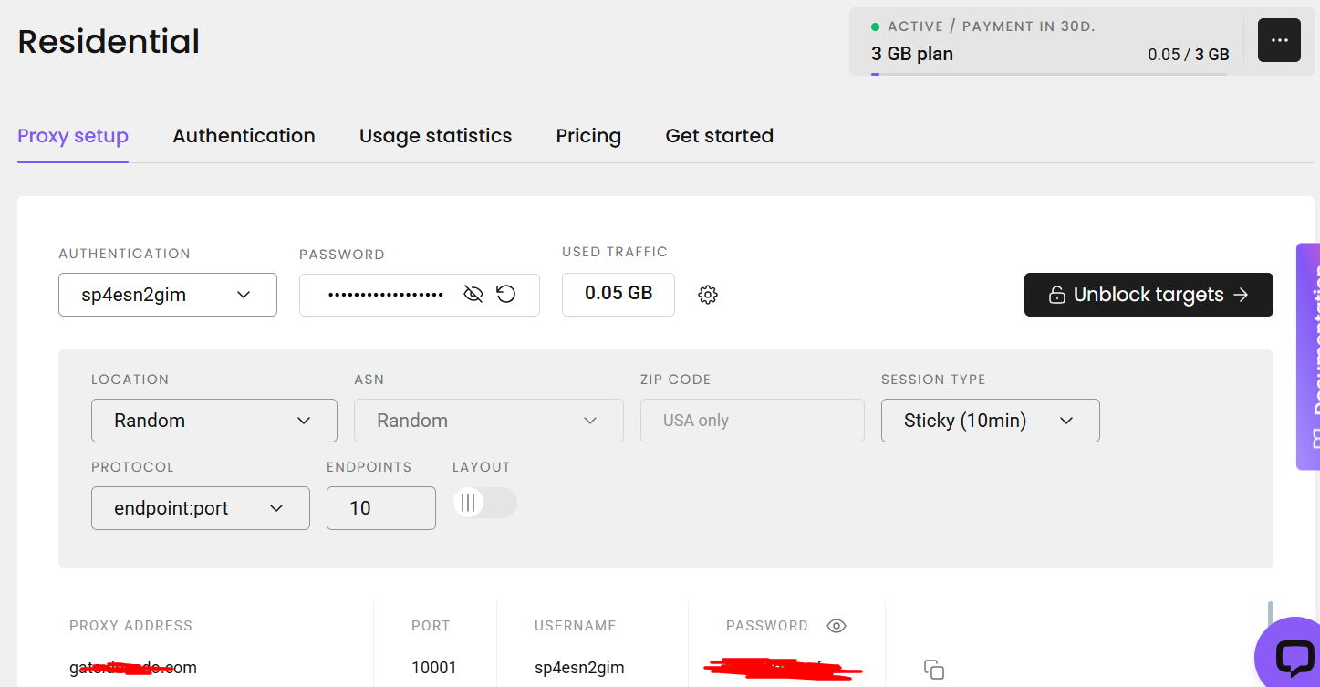 setup decodo second decodo generate proxy