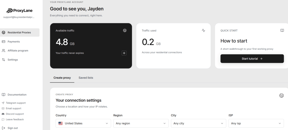 Proxylane Dashboard